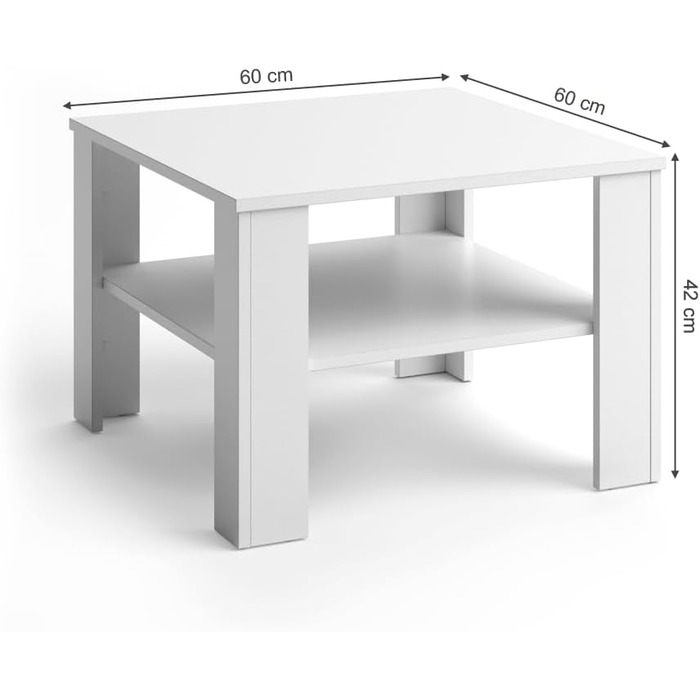Журнальний столик Vicco Homer, Білий, 60 х 42 см Білий 60x42x60 см