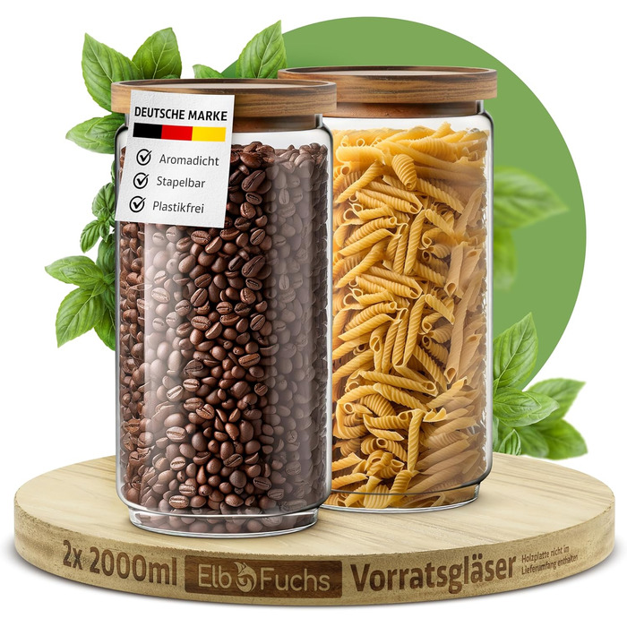 Набір скляних банок для зберігання з кришкою, 4 шт. | 300, 500, 700, 1000 мл, 2x2000 мл | Герметичні, захист від міль | Для спецій та продуктів харчування