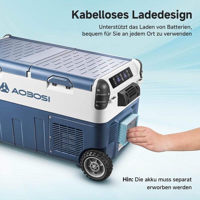 AAOBOSI Компресорна холодильна сумка Dual Zone, 30L, оливковий, 12V/230V для авто, кемпінгу та риболовлі
