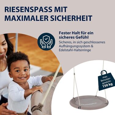 Шоукель HUDORA Nestschaukel Lounge - регульована висота, діаметр 90/110 см, до 150 кг, сітчаста сітка, сімейна сімейна сітка для дому та вулиці, пісок 90 см, одноособова