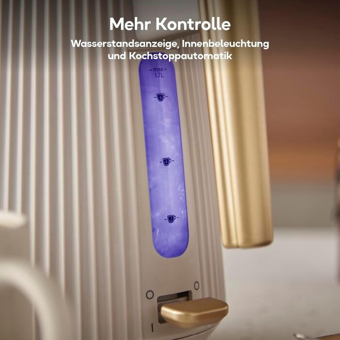 Електричний чайник Russell Hobbs Brontë Stone 1.7L, 2400W з матовим дизайном та золотистими акцентами