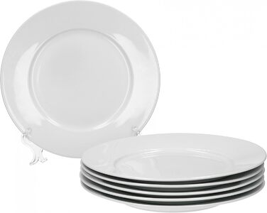 Набір посуду Van Well для 6 осіб: стильний сервіз з порцеляни, безпечний у мийці та мікрохвильовці (6 тарілок 24 см)