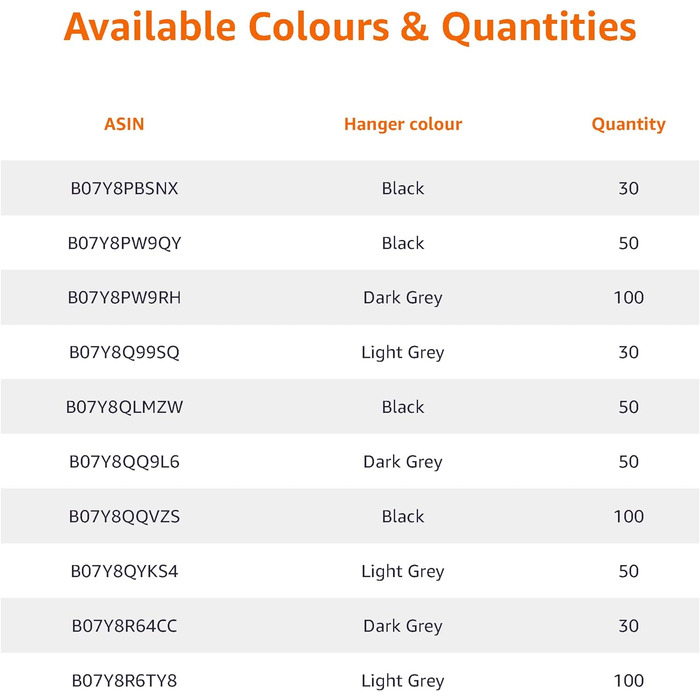Вішалки для костюмів Amazon Basics 50 шт 44,2x24 см темно-сірі