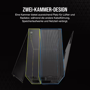 Корпус CORSAIR 6500D Airflow Mid-Tower ATX - двокамерна конструкція, висока гнучкість охолодження, чорний