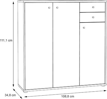 Книжкова шафа Newroom Полиця Sonoma Oak Modern - 73.7x85.5x34.8 см (ШxВxГ) - Шафа з стоячою полицею - Albus.Seventeen Офіс Кабінет Вітальня (02- Комод)