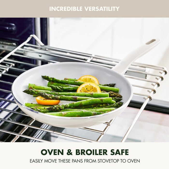 GreenPan Dover сковорода з лопаткою, антипригарне покриття Ceramic, 8 дюймів, для яєць та омлетів, безпечна, можна мити в посудомийній машині та використовувати в духовці