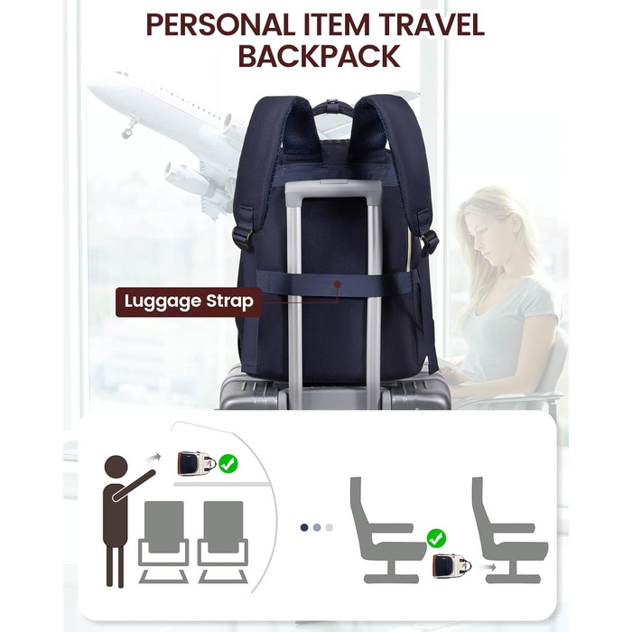 Рюкзак LOVEVOOK для ноутбука 15.6 дюймів: шкільний, для підлітків, водонепроникний, антикрадійний, для дівчаток та хлопців, чорний, бежевий