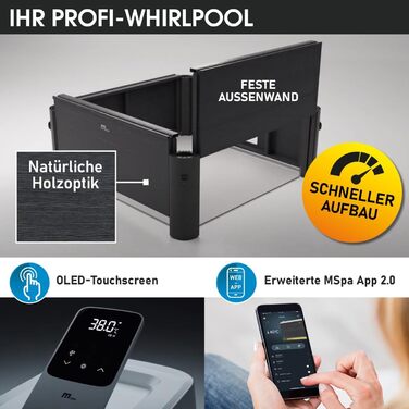 Гідромасажний басейн-джакузі BRAST Whirlpool MSpa Oslo для 6 осіб, 160x160x65 см, 120 масажних форсунок, LED-підсвітка, зимостійкий, для дому та вулиці