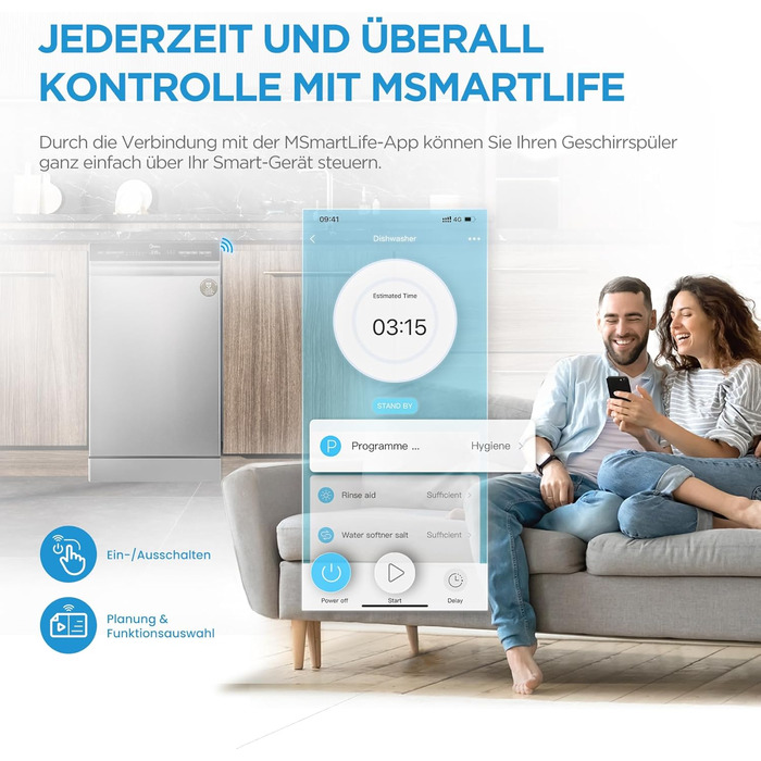 Посудомийна машина Midea SF 3.45N PRO: 9 комплектів, Wi-Fi, Inox, 45 см