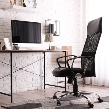 Офісне крісло Ergo твердість спинки 46-60 см висота сидіння функція гойдання поперекового відділу та підголівника (2, чорні)
