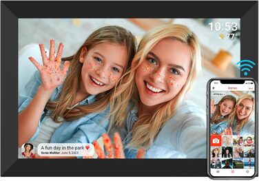Цифровий фоторамка FRAMEO WLAN 32GB: 10.1 дюймовий Smart Cloud-фоторамка з IPS LCD сенсорним екраном та автоматичним поворотом