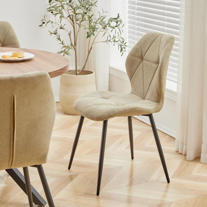 Набір обідніх стільців GrandCA HOME, 2 шт., боргունдове зелене крісло з металевими ніжками, скандинавський стиль