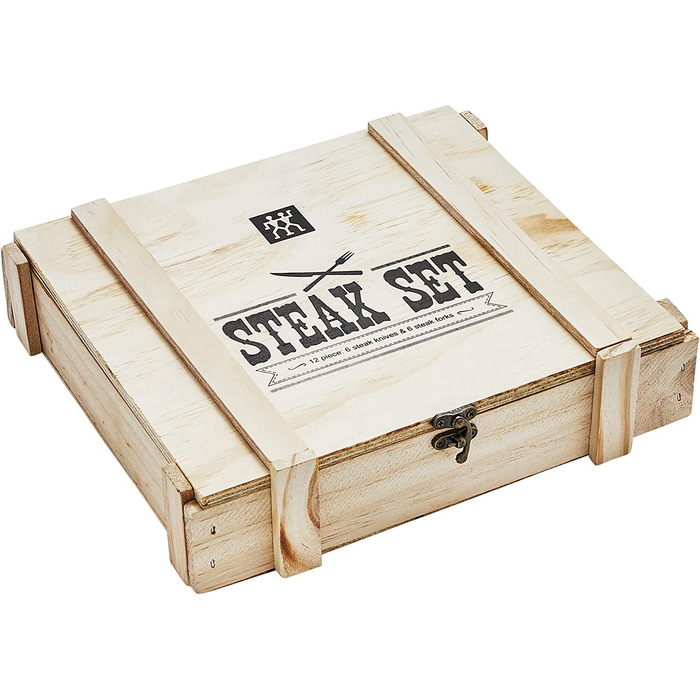 Набір ножів ZWILLING Gourmet 7-ти та 6-ти предметний, з автозаточкою, з нержавіючої сталі, чорні ручки Twin Grip, комплект з 12 предметів