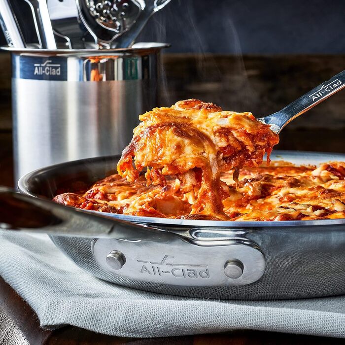 Набір кухонних інструментів All-Clad T236 з нержавіючої сталі (6 предметів) з підставкою, сріблястий