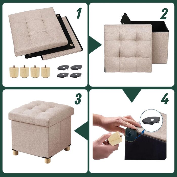 Relaxdays Пуф для сидіння 37л МДФ