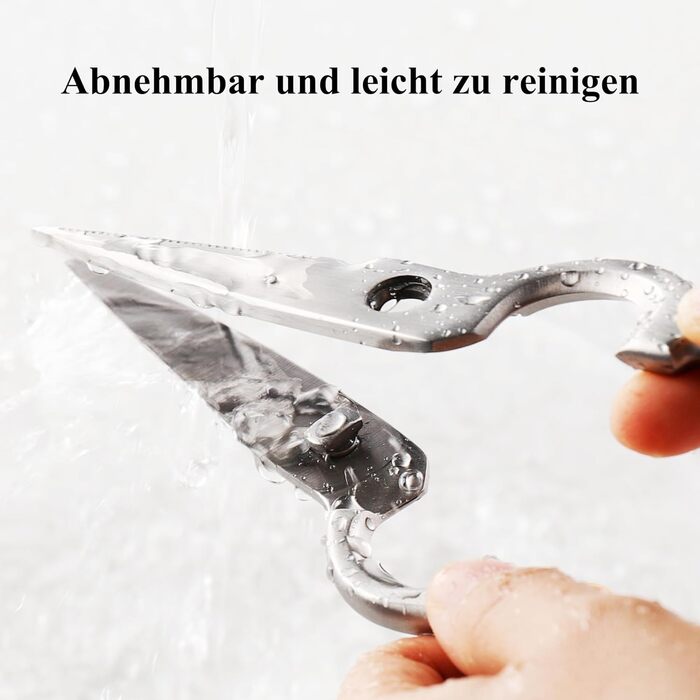 Кухонні ножиці Sunnecko 8 дюймів - універсальні, з ручкою, що ергономічно лежить у руці, з подрібнювачем горіхів, з нержавіючої сталі