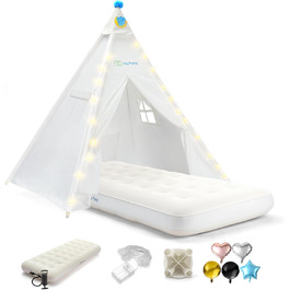 Дитяче намет-типі Heypappy з батутом, гірляндою та кульками - ігровий домік для дівчаток та хлопчиків (рожевий, білий)