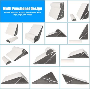 Регульована кліновидна подушка для ліжка та дивана, ортопедична подушка від рефлюксу та хропіння, підтримка спини та ніг, пінополіуретан