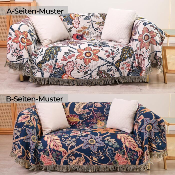 Плед Boho з 100% бавовни, стиль кантрі, 150x200 см, колір гранат