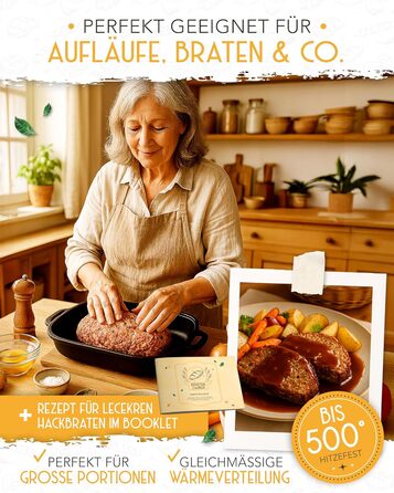 Набір для випікання хліба з чавунного лиття Krustenzauber XXL: форма, корзина для підйому, лопатки, ніж та інше. Ідеальний для початківців (форма 40 см)