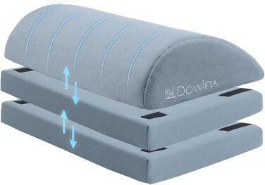 Підставка для ніг під стіл Dowinx, регульована по висоті, знімний чохол, зручна для офісу, авто, дому (3 шари, блакитна)