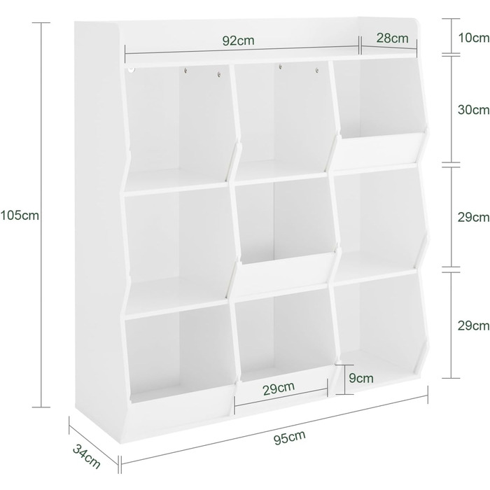Полиця для дитячих книжок SoBuy Montessori, зелена, 80x104x34 см (KMB55-K-GR)