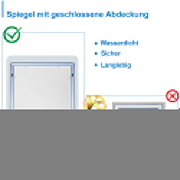 Дзеркало для ванної кімнати Aica з LED-підсвічуванням 50x70 см, годинник, сенсорне управління, запобігання запотіванню, IP44, холодне біле світло, енергозбереження
