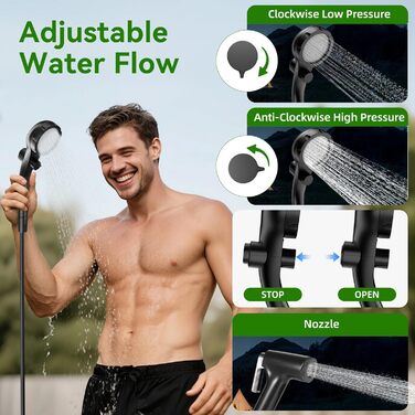 Портативна кемпінгова душа InkTrail з нагріванням, 6000 mAh, 4 режими розпилення, водонепроникна IPX7, для кемпінгу, подорожей, авто, домашніх тварин