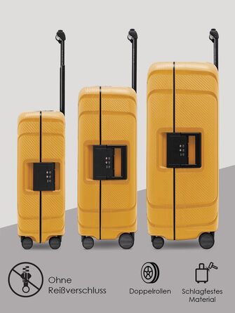 Набір валіз REDOLZ Hartschalen 3-в-1 (L/M/S) з TSA-замком | Жовтий | З поліпропілену | 75/65/55 см