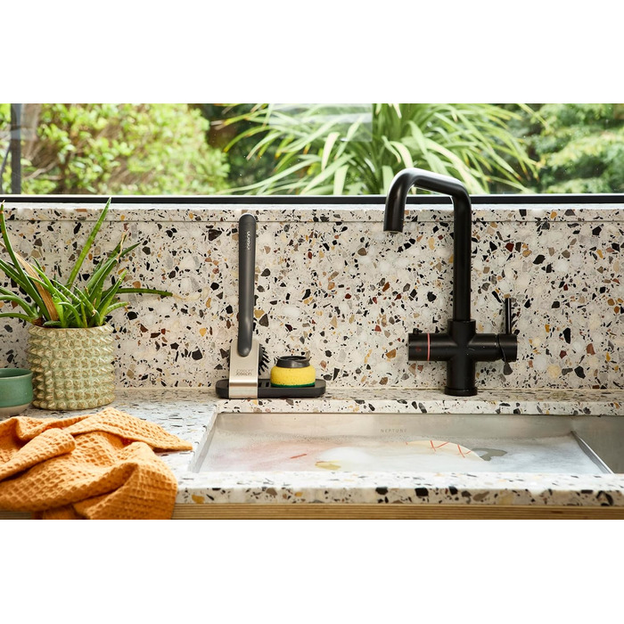 Набір для миття посуду Joseph Joseph SinkTech з підставкою з нержавіючої сталі, міцні щетинки, замінні насадки та підставка для насадок