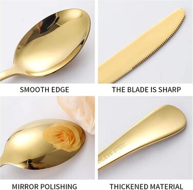 Набір столових приборів на 4 особи, 20 предметів: ніж, виделка, ложка, чорний, нержавіюча сталь, для посудомийної машини