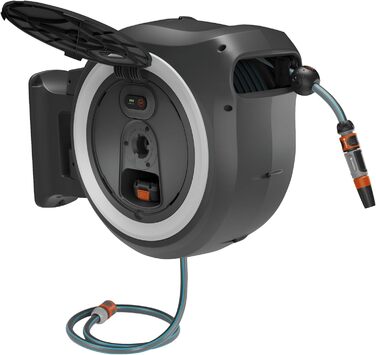 Gardena PowerRoll XXL Solo: Автоматичний шланг на котушці з акумулятором, 40м, білий, UV-стійкий, для саду