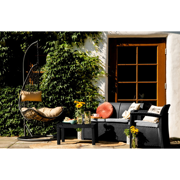 Комплект садових меблів Curver із пластику, сірий, 4 предмети