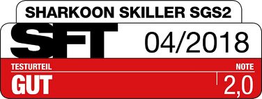 Геймінговий крісло Sharkoon Skiller SGS2 з тканинним покриттям, сталевий каркас, регульовані підлокітники, газліфт, колеса 60 мм, чорний/сірий
