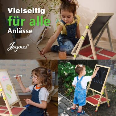 Дитячий стіл Joyooss: магнітно-крейдова дошка, регульована висота, для дітей 2-4 та 4-8 років, натуральний колір