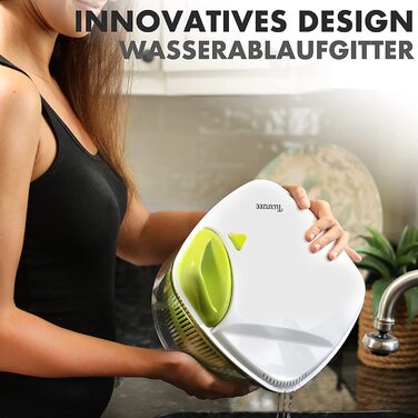 Сушарка для салату Twinzee-велика ємність (5 л) - інноваційний дизайн з фільтром для зливу води і салатницею