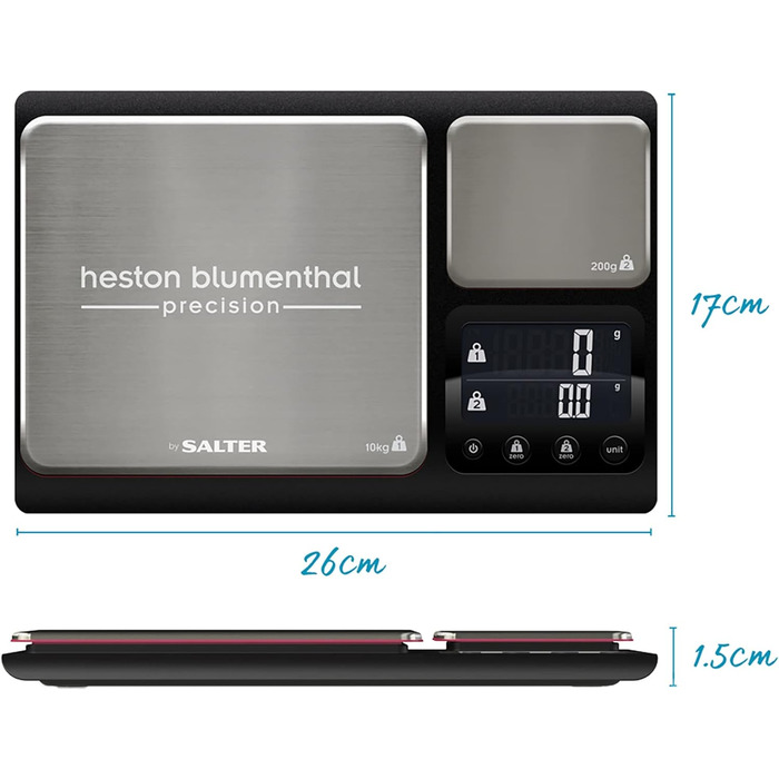 Двофункціональні цифрові кухонні ваги Heston Blumenthal Precision Salter 1049A HBBKDR, високоточні кухонні ваги 2P