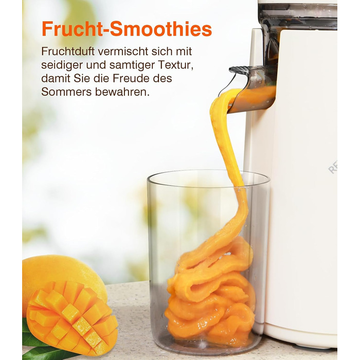 Соковитискач шнековий REV з великим завантажувальним отвором 120 мм, для овочів та фруктів, 1,5 л, режим REV, легко мити