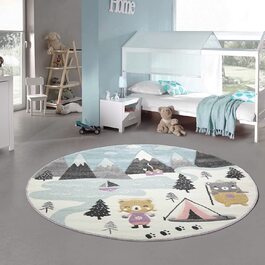 Круглий килим для дитячої кімнати діаметром 120 см