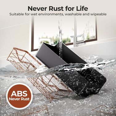 Поличка для душу Orimade без свердління, нержавіюча сталь, 5 шт., тримач для шампуню, велика місткість, чорний ABS пластик, 5 шт.