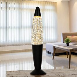 Лампа лава Easylight скло алюміній в міді чорний вітальня H40 см G9 блиск блиск блиск вкл. лампочку ретро настільна лампа для приміщень ANGELINA (чорний матовий, золотий блиск)