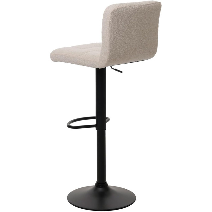 Набір з 2 барних стільців Mendler HWC-G87, регульована висота, поворотний, Boucle (450г/м²), кремово-бежевий, FSC®