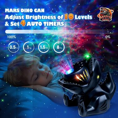 Проєктор зоряного неба Динозавр One Fire з Bluetooth, 144 режими, нічник для дітей з пультом, новорічний декор