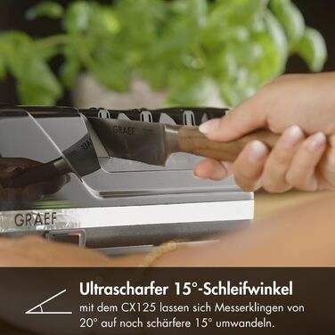 Точило для ножів GRAEF CX125, кут заточування 15°, чорний