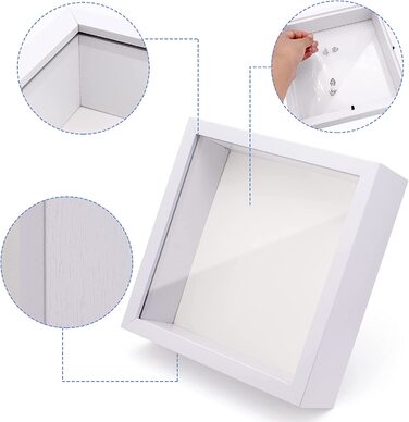 Рамка для колажів ShawFly 3D Shadow Box квадратна 22,3 см біла