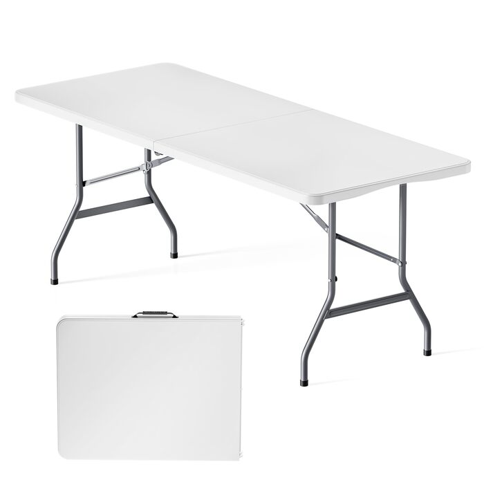 Складаний кемпінговий стіл Wiltec 122x60x75 см, стіл для пікніка, саду та виїзних заходів з ручкою для перенесення