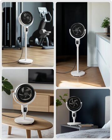 Вентилятор Pro Breeze AirFlo Standventilator: тихий, з пульт, LED-дисплей, 109 см, 2 режими, осциляція, 29 дБ, регулювання висоти, для дому, офісу, спальні, AirFlo WLAN