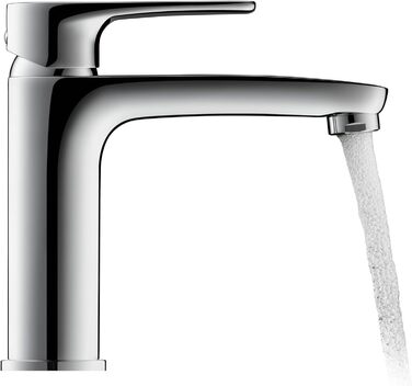 Змішувач для умивальника Duravit B.1, розмір M (висота виливу 110 мм), хром, з керамічною картридж, без зливного механізму