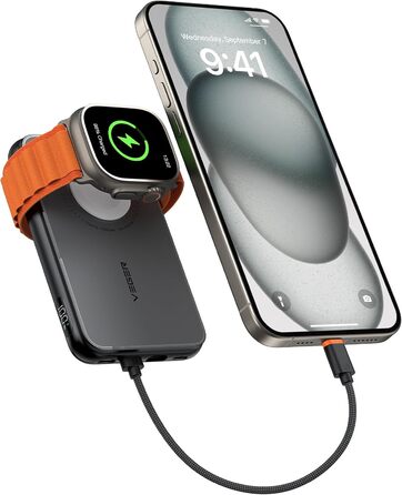 Вт PD, 10000 мАг, з функцією зарядки від Apple Cable & Watch, 2 шт. USB-C, LED-дисплей, 20