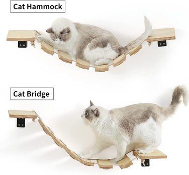 Гамак для кішок FUKUMARU, місток для кішок 32 см і лежак для кішок для подіуму своїми руками, стінка для скелелазіння і стінка для кішок для більшості кошенят, середніх і великих кішок